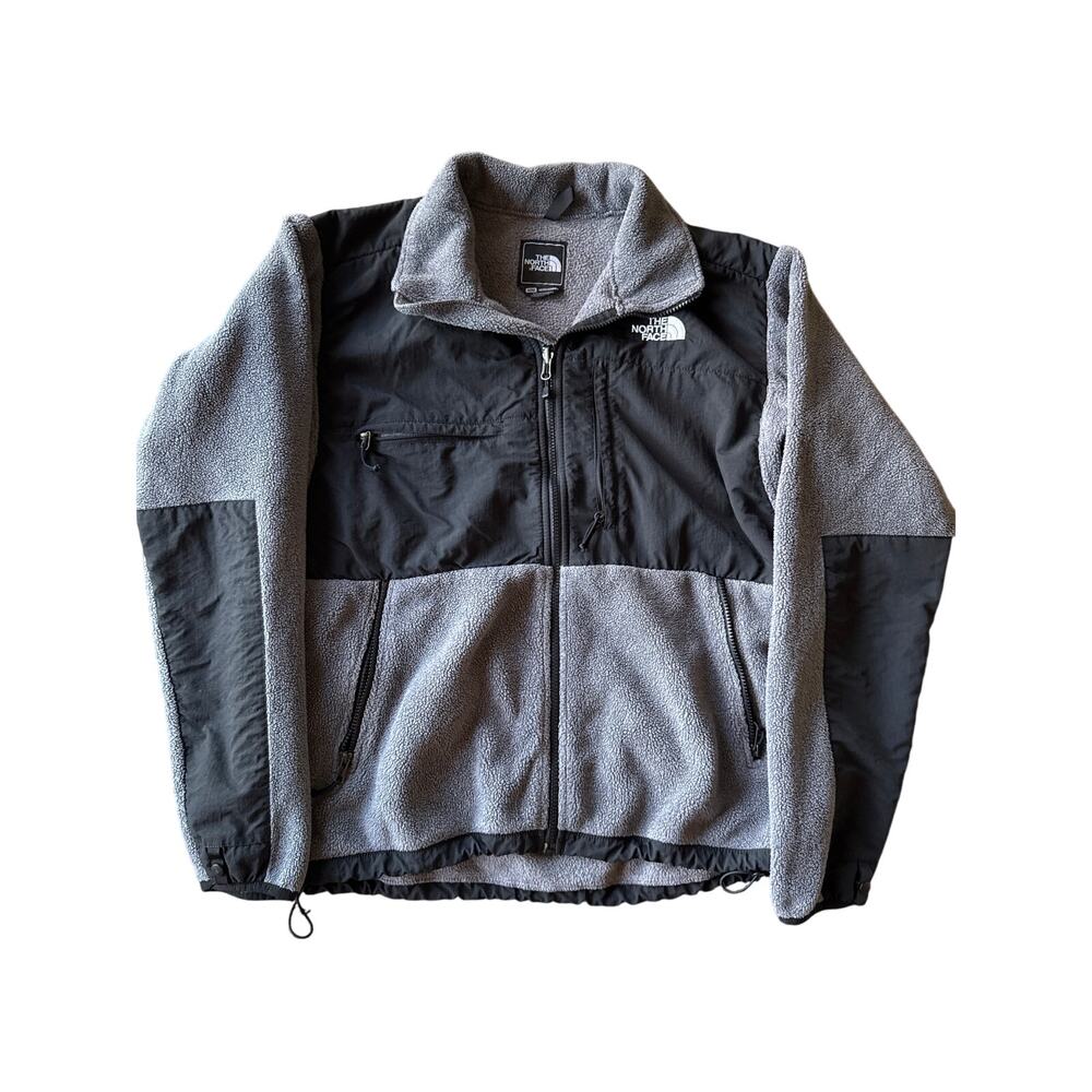 Vintage The North Face Gray Black Full Zip M Polartec Recycled Fleece Jacket